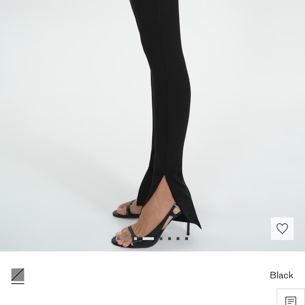Mango Black Split Hem Leggings - never worn